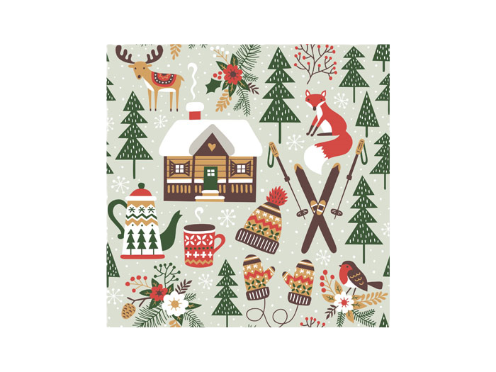 servetter vinter winter cabin skidåkning stuga snö skidor